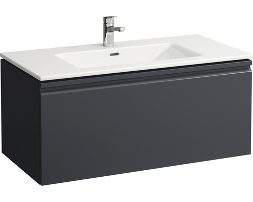 Lavabo avec meuble bas LAUFEN PRO S-100 IS lxhxp 100x46x50 cm couleur de façade graphite H8609664801041 Lavabo avec meuble bas LAUFEN PRO S-100 IS lxhxp 100x46x50 cm couleur de façade graphite H8609664801041