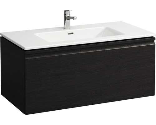 Lavabo avec meuble bas LAUFEN PRO S-100 IS lxhxp 100x46x50 cm couleur de façade wengé structuré H8609664231041 Lavabo avec meuble bas LAUFEN PRO S-100 IS lxhxp 100x46x50 cm couleur de façade wengé structuré H8609664231041
