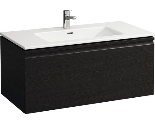 Lavabo avec meuble bas LAUFEN PRO S-100 lxhxp 100x46x50 cm couleur de façade wengé structuré H8609654231041 Lavabo avec meuble bas LAUFEN PRO S-100 lxhxp 100x46x50 cm couleur de façade wengé structuré H8609654231041