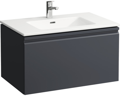 Lavabo avec meuble bas LAUFEN PRO S-80 IS lxhxp 80x46x50 cm couleur de façade graphite H8609644801041 Lavabo avec meuble bas LAUFEN PRO S-80 IS lxhxp 80x46x50 cm couleur de façade graphite H8609644801041