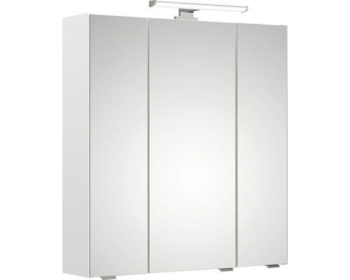 Armoire de toilette à LED pelipal Quickset 341 lxhxp 65x70x20 cm blanc brillant Armoire de toilette à miroir avec éclairage pour la salle de bains