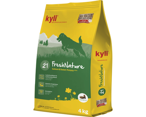 Hundefutter kyli Fresh Nature Nr. 21 Lachs 4 kg Kyli Fresh Nature Trockenfutter für Hunde mit Lachs und Süsskartoffel, 4 kg