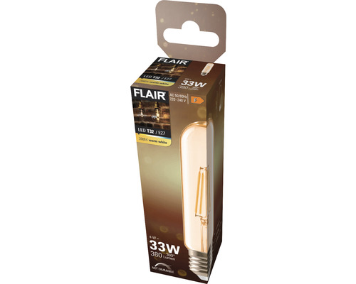 Flair LED Leuchtmittel T32 mit E27 Sockel, 4 Watt Leistung entsprechend 33 Watt