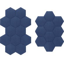 Wandkissen Riviera Hexagon dunkelblau Samt-Optik 29 x 34 cm