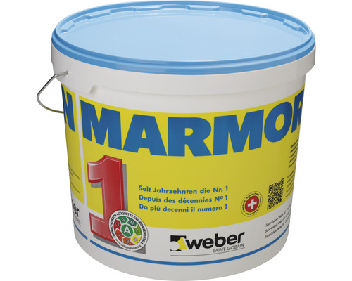 Crépi ribé plein weber Marmoran Carrara intérieur B210 1,5 mm blanc 25 kg