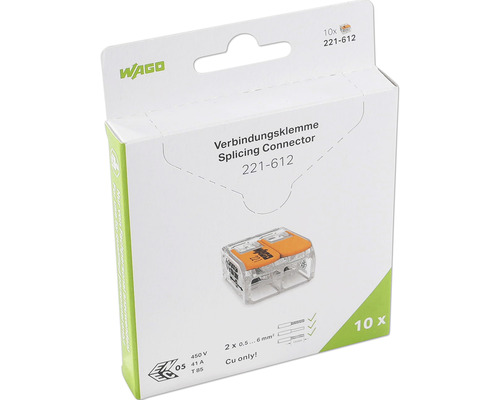 Wago Verbindungsklemmen-Packung mit zehn Stück