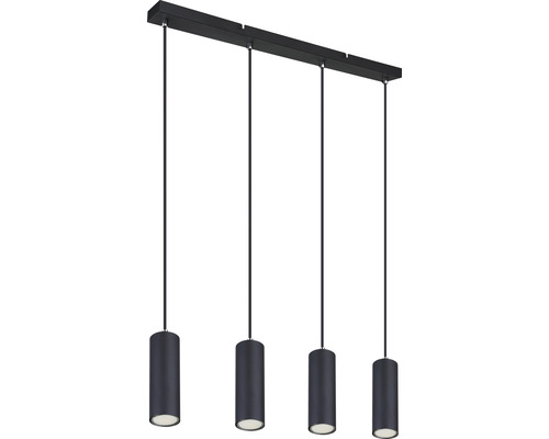 Lampe suspendue avec quatre luminaires cylindriques