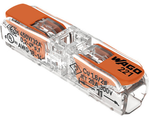 Borne de raccordement Wago 0,2 mm² 12 pièces Wago 221 borne de connexion