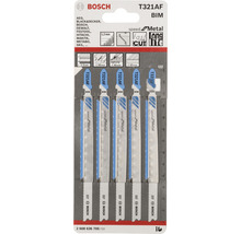 Lames de scie sauteuse Bosch T321AF BIM, lot de cinq, pour métal