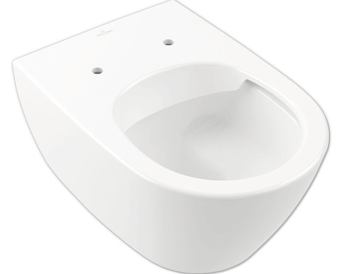 WC suspendu Villeroy & Boch Subway 2.0 cuvette à fond creux bride de rinçage ouverte blanc brillant avec revêtement sans abattant WC 5614R0R1