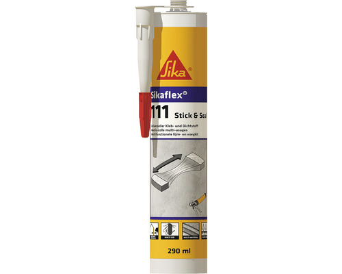 Sikaflex-111 Stick&Seal C133/12 CTR 290ml schwarz Sikaflex 111 Stick and Seal Klebstoff und Dichtstoff, 290 ml