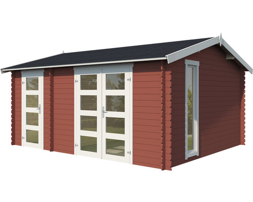 Abri de jardin en bois avec fenêtres et double porte