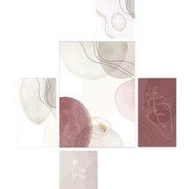 Collage avec des formes abstraites et des illustrations pour la décoration murale