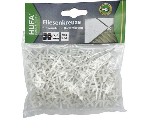 Hufa Fliesenlegekreuze weiss 2,5 mm 200er Pack Hufa Fliesenlegekreuze weiss 2,5 mm 200er Pack