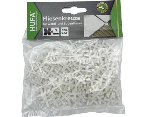 Hufa Fliesenlegekreuze weiss 3 mm 200er Pack Hufa Fliesenlegekreuze weiss 3 mm 200er Pack
