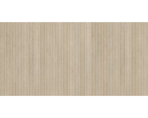 Carrelage décoratif en grès cérame fin CORE natural 45x90 cm Carreau mural beige avec rainures verticales