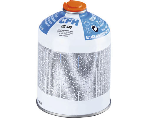 Flacon de gaz comprimé CFH UG 440 770 ml UNEF 7/16" Cartouche de gaz butane-propane