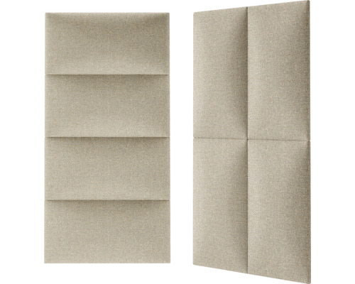 Zwei Schallabsorber aus Stoff mit geometrischem Muster