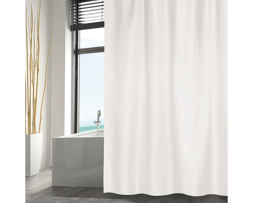 Rideau de douche MSV textile 180 x 200 cm blanc