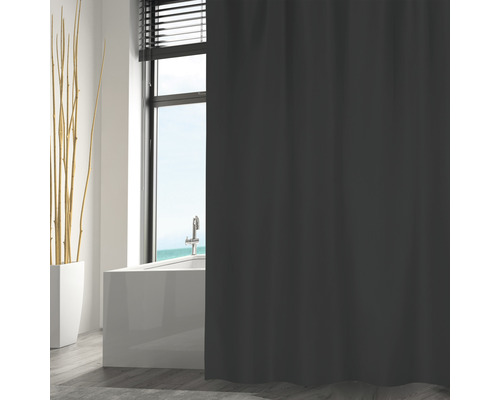 Rideau de douche MSV textile 180 x 200 cm noir