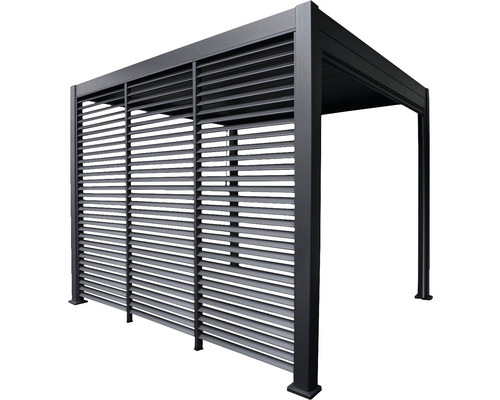 Pergola de terrasse autoportante en aluminium avec des lamelles