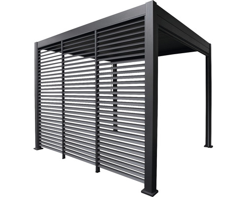 Pavillon de jardin en aluminium avec paroi à lamelles