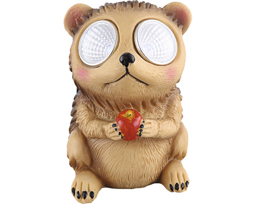 Dekorative Igel-Solarleuchte mit Apfel für den Garten