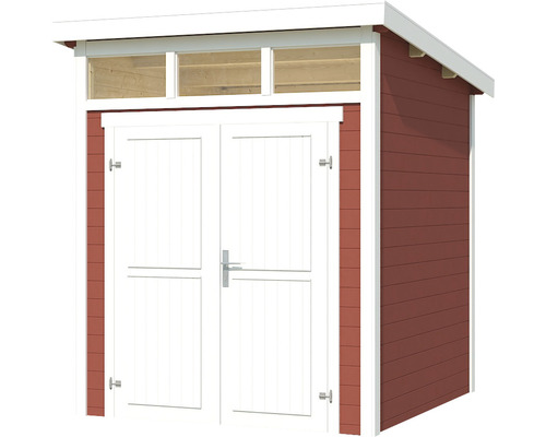 Abri de jardin en bois avec double porte et lanterneau