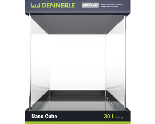 Aquarium DENNERLE Nano Cube verre blanc 30 l avec support en mousse 30 x 30 x 35 cm