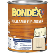 Bondex lasure pour bois extérieur, incolore, dans un seau métallique