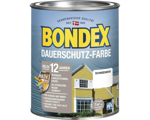 Peinture de protection durable pour bois BONDEX blanc neige 750 ml
