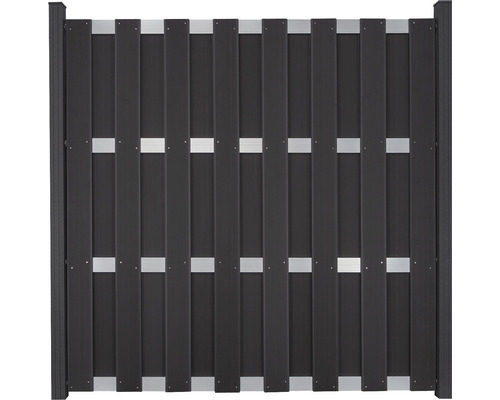 Ensemble de panneau de clôture wpc 1564x186 cm noir