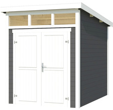 Abri de jardin avec double porte et imposte