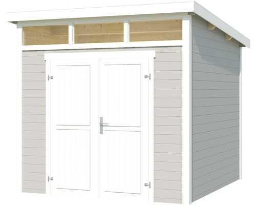 Abri de jardin avec double porte et lucarne en bois