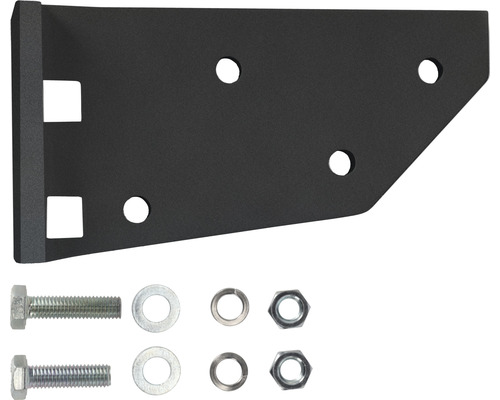Plaque de montage noire avec vis et écrous