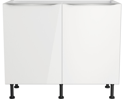 Meuble bas de cuisine avec deux portes et pieds