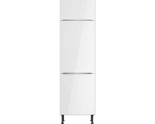 Meuble bas blanc avec deux tiroirs et pieds