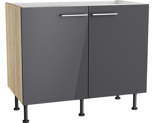 Optifit Spülenschrank Jonte984 BxTxH 100x58,4x87 cm anthrazit glänzend zerlegt