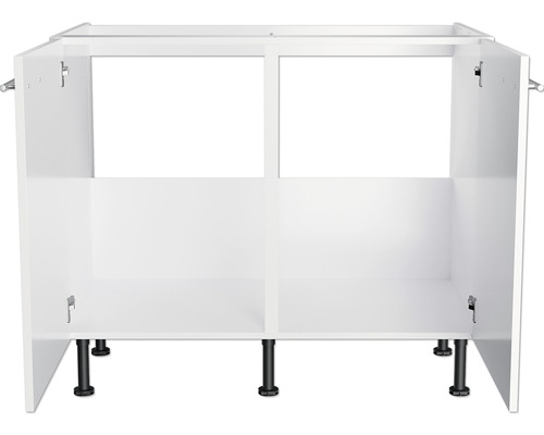 Meuble bas blanc avec socle noir