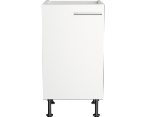 Meuble bas de cuisine blanc avec porte et poignée