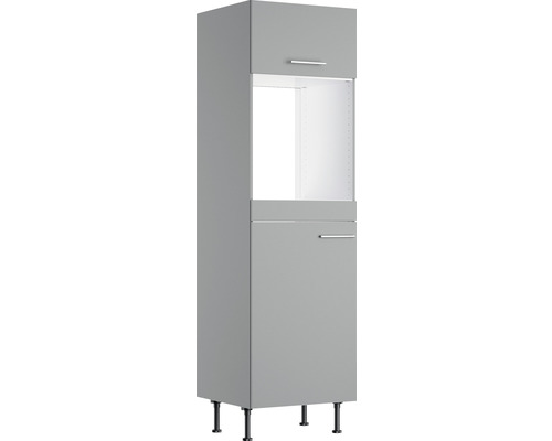 Armoire pour four/réfrigérateur encastré Optifit pour réfrigérateur encastré 88 Mats825 lxpxh 60x58,4x211,8 cm gris basalte mat démontée tirant réversible (montage à gauche ou à droite) Armoire haute avec deux portes et compartiment ouvert