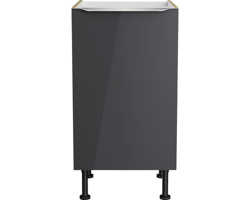 Meuble sous-lavabo gris foncé avec pieds noirs