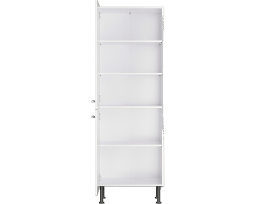 Weisser Hochschrank mit Regalböden und Füssen