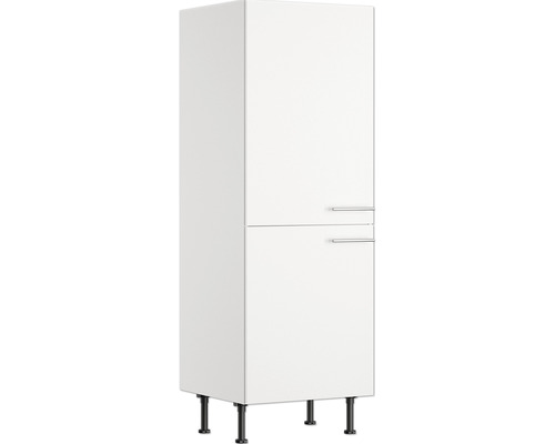 Armoire à provisions Optifit OPTIkomfort Bengt932 lxpxh 60x58.4x176.6 cm blanc Armoire haute de salle de bains blanche avec deux portes et poignées en métal