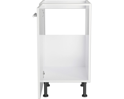 Meuble bas blanc avec pieds noirs pour cuisines