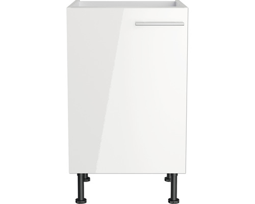 Meuble sous-lavabo blanc avec porte et poignée