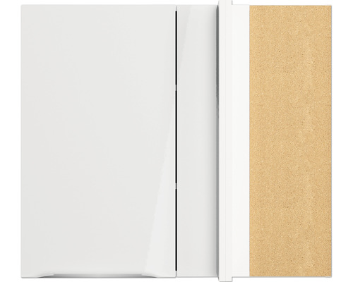 Vue détaillée d''une armoire de salle de bains blanche en bois