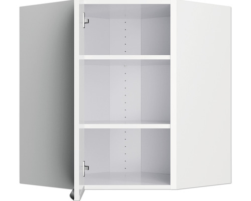 Élément haut d''angle blanc ouvert avec trois étagères