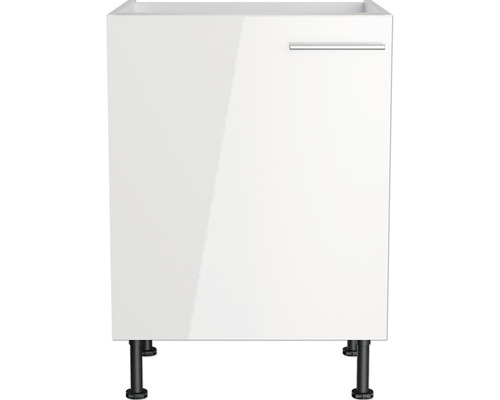 Weisser Waschbeckenunterschrank mit Griff und Füssen