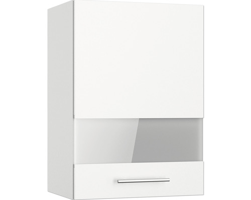 Armoire suspendue avec porte vitrée Optifit Bengt932 50 x 34,9 x 70,4 cm façade blanc mat corps blanc